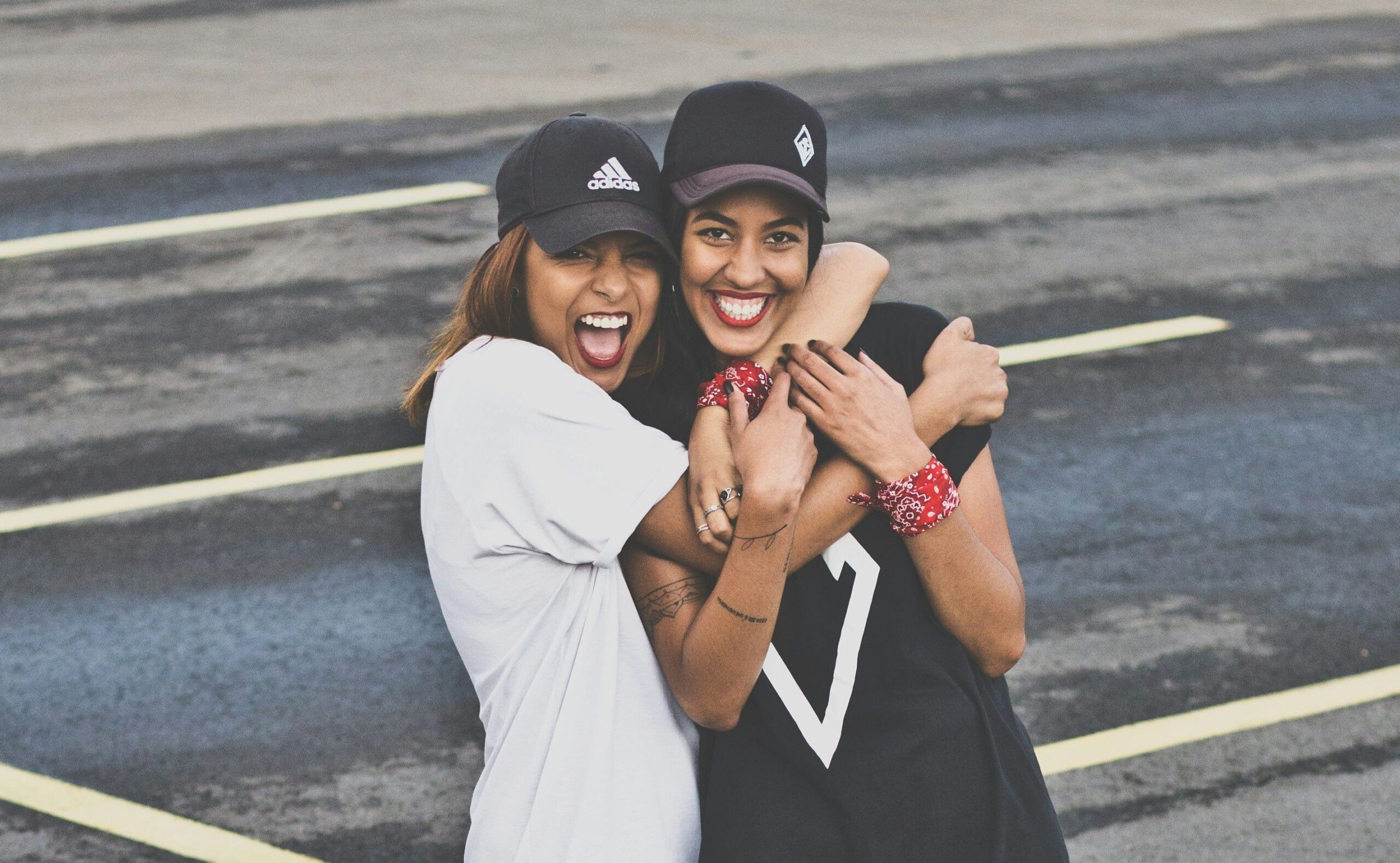 Photo of women hugging.