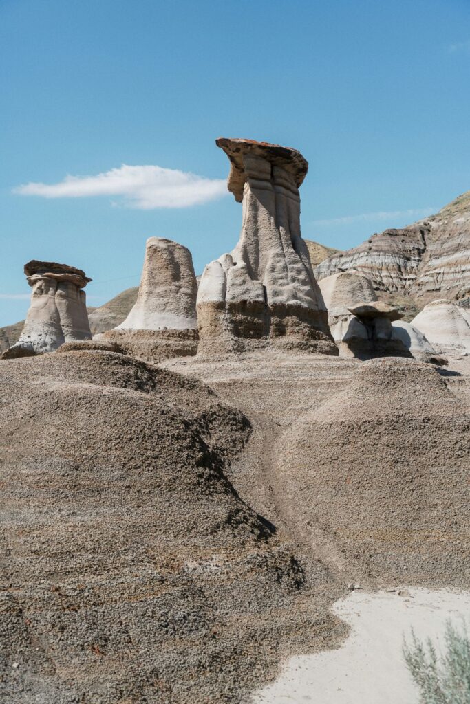 Rock formations known as the Hoodoos in Canada.