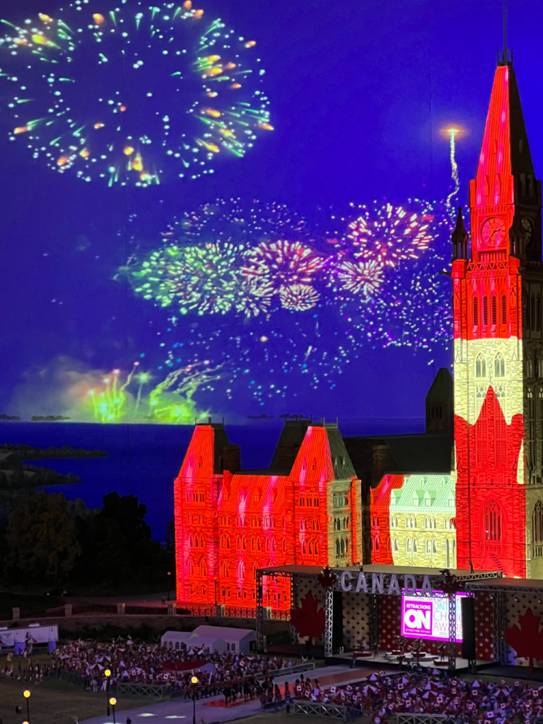 An image of miniature Parliament Hill at Little Canada.